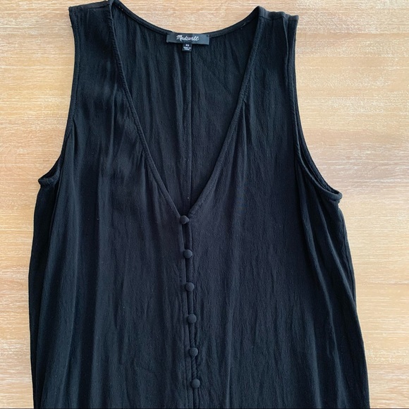 Madewell Black Button Front Dress - Picture 5 of 12